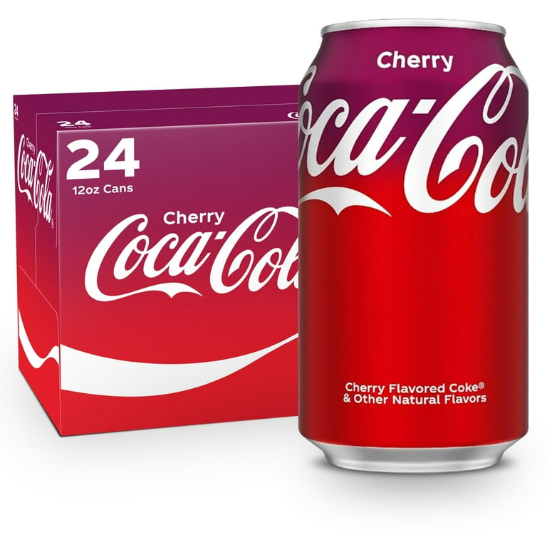 Coca-Cola Cherry Soda Pop, 12 fl oz, 24 Pack Cans - Walmart.com