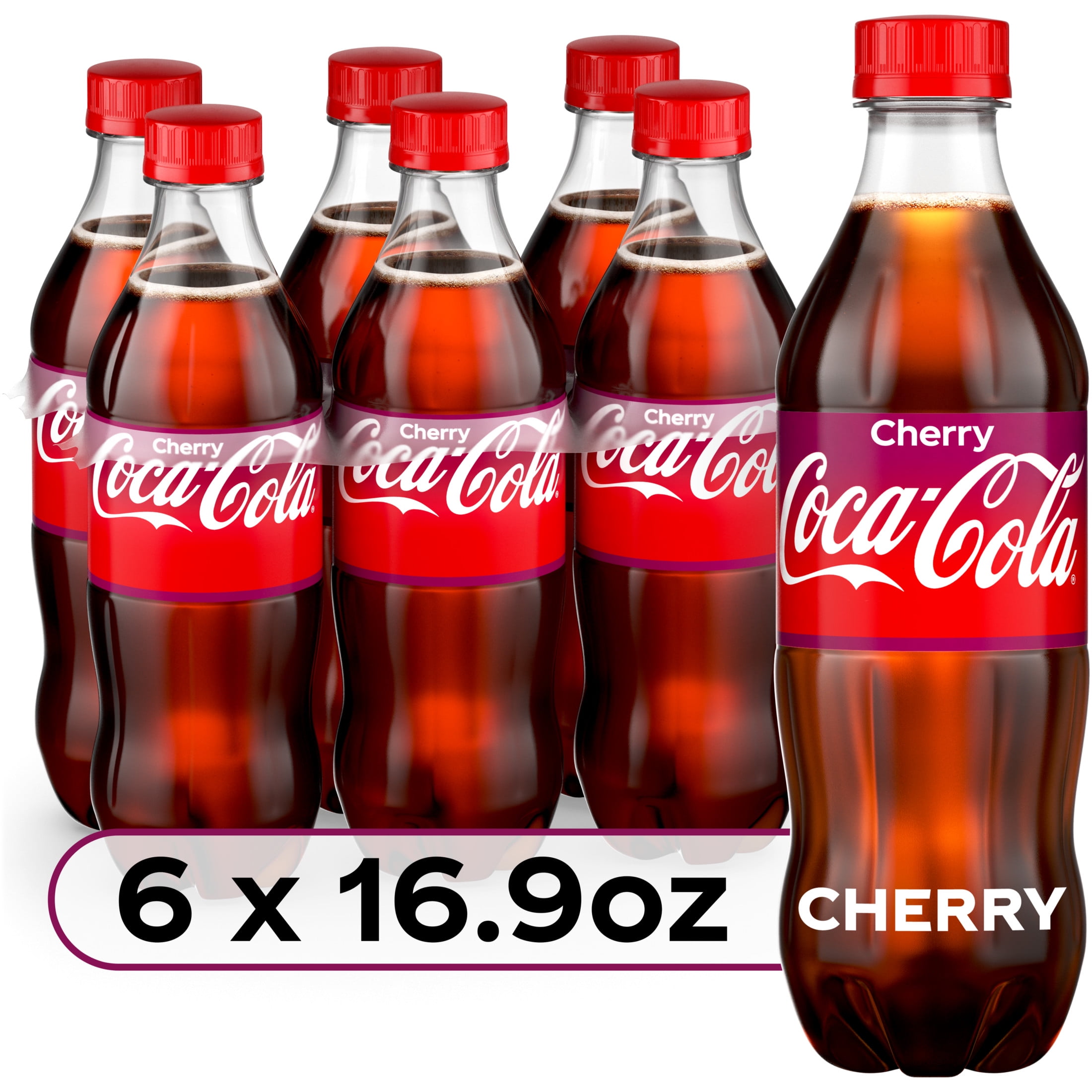 Coca-Cola Cherry Soda Pop, 16.9 fl oz, 6 Pack Bottles
