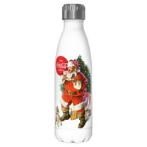 Coca Cola Christmas Drink in Bottles  Stainless Steel Water Bottle White 17 oz.