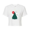 thumbnail image 1 of Coca-Cola - Christmas Tree - Juniors Cropped Short Sleeve Graphic T-Shirt, 1 of 5