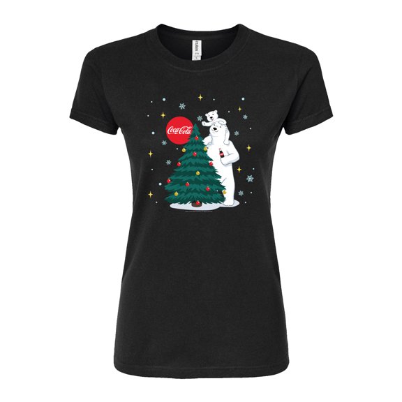 Coca-Cola - Christmas Tree - Juniors Fitted Graphic T-Shirt