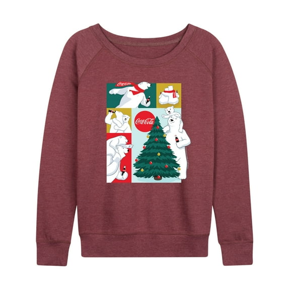 Coca-Cola - Christmas Tree Polar Bears - Women's Lightweight French Terry Long Sleeve Shirt