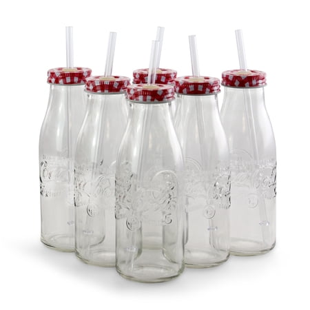 Coca-Cola Classic 6 Piece 15 Ounce Drinking Glass Bottle Set