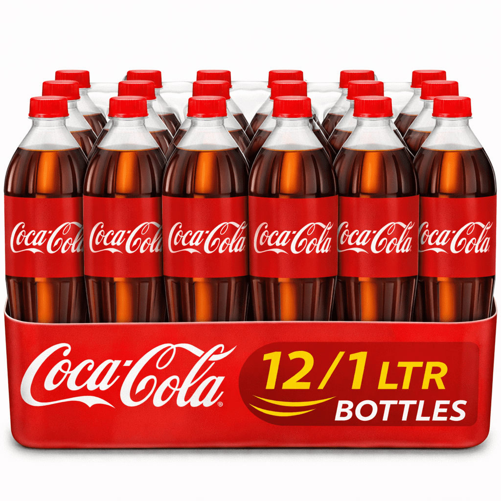 Coca-Cola Classic Cola Soda, 1 Liter Plastic Bottles, 12 Pack Original ...