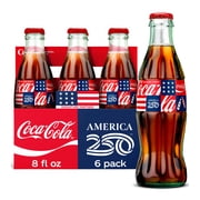 Coca-Cola Soda Pop Glass Bottles, 8 fl oz, 6 Pack