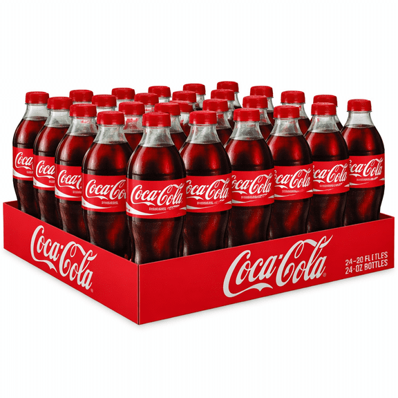 Coca-Cola Classic Original Cola Soda, 20 fl oz Plastic Bottles, 24 Pack