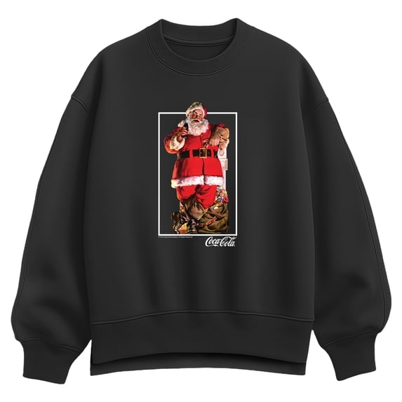 Coca-Cola - Classic Santa Box Oversized Fleece Crew Sweatshirt