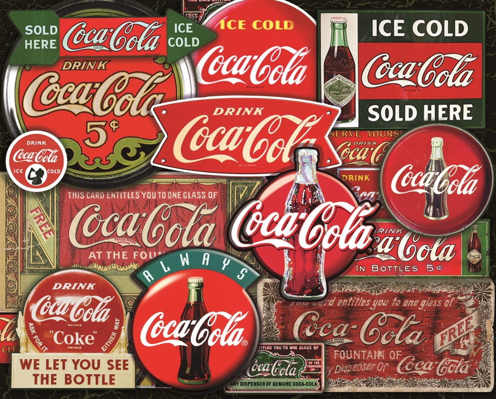 Springbok 1000 Piece Coca-Cola Classic Signs Jigsaw Puzzle for Adults - Made in USA