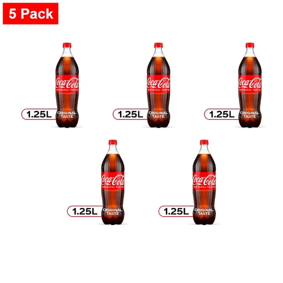 Coca-Cola Classic Soda Bottle 1.25 liter - 5 Pack