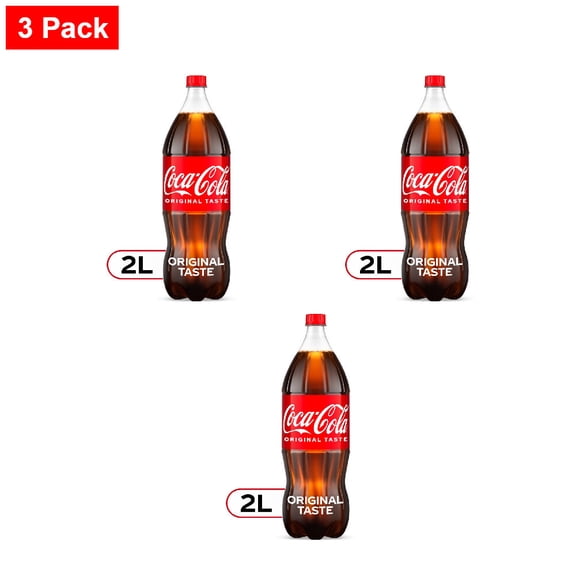 Coca-Cola Classic Soda Bottle 2 liter - 3 Pack