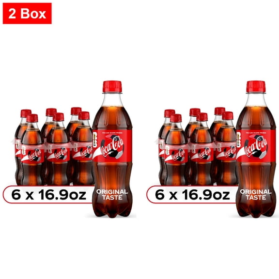 Coca-Cola Classic Soda Bottles 6 CT / 16.9 fl oz - 2 Box