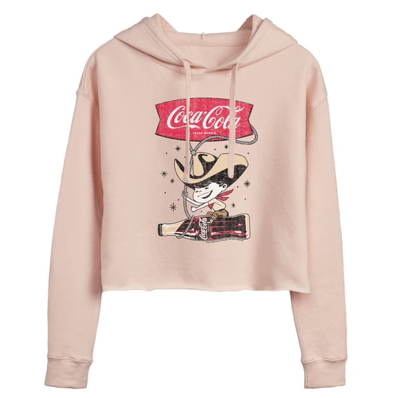 Coca-Cola - Coca Cola Cowboy - Juniors Cropped Fleece Hoodie Sweatshirt