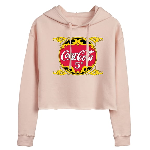 Coca-Cola - Coca Cola Heritage Logo - Juniors Cropped Fleece Hoodie Sweatshirt