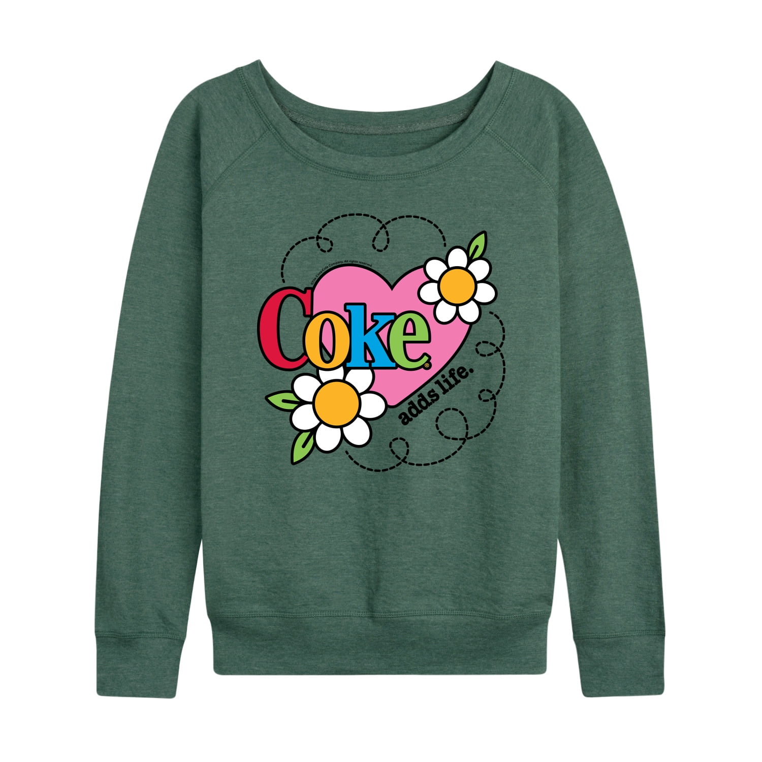 Coca-Cola - Coke Adds Life Heart Flower - Women's French Terry