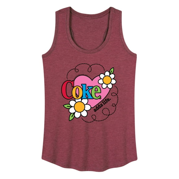 Coca-Cola - Coke Adds Life Heart Flower - Women's Racerback Tank