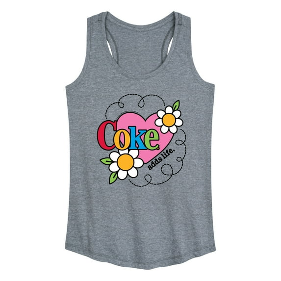 Coca-Cola - Coke Adds Life Heart Flower - Women's Racerback Tank