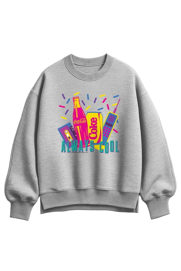 - Coke Always Cool Oversized Fleece Crew Sweatshirt