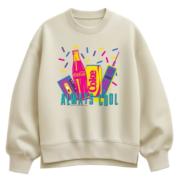 Coca-Cola - Coke Always Cool - Ladies Oversized Fleece Crew Sweatshirt