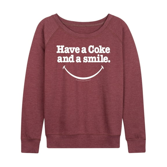 Coca-Cola - Coke And A Smile Mouth - Women's French Terry Long Sleeve Shirt
