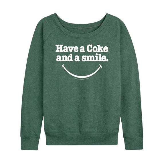 Coca-Cola - Coke And A Smile Mouth - Women's French Terry Long Sleeve Shirt