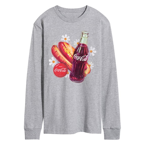 Coca-Cola - Coke And Hotdog And Flowers Men's Long Sleeve Graphic T-Shirt