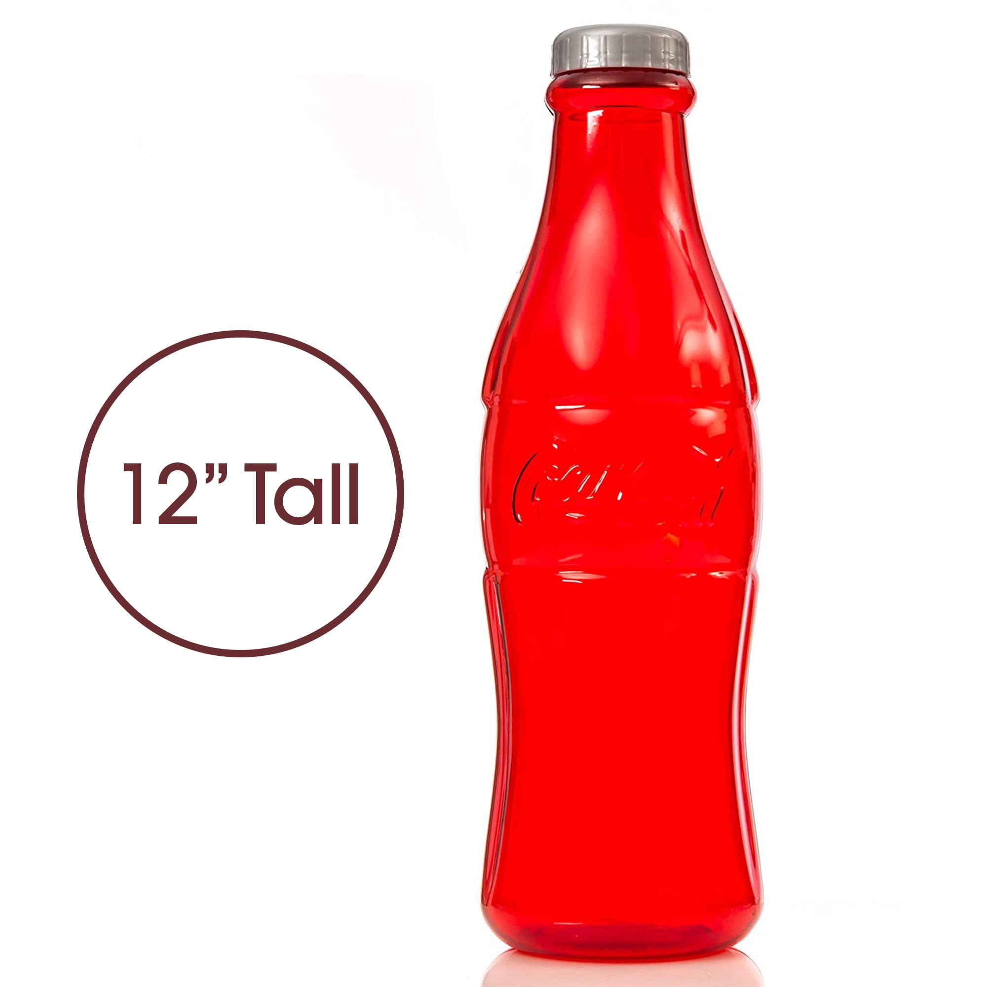 Coca-Cola Coke Bottle Bank for Saving and Storing Coins and Paper Money for Adults or Children 12 Inch Red or Clear Coin Bank