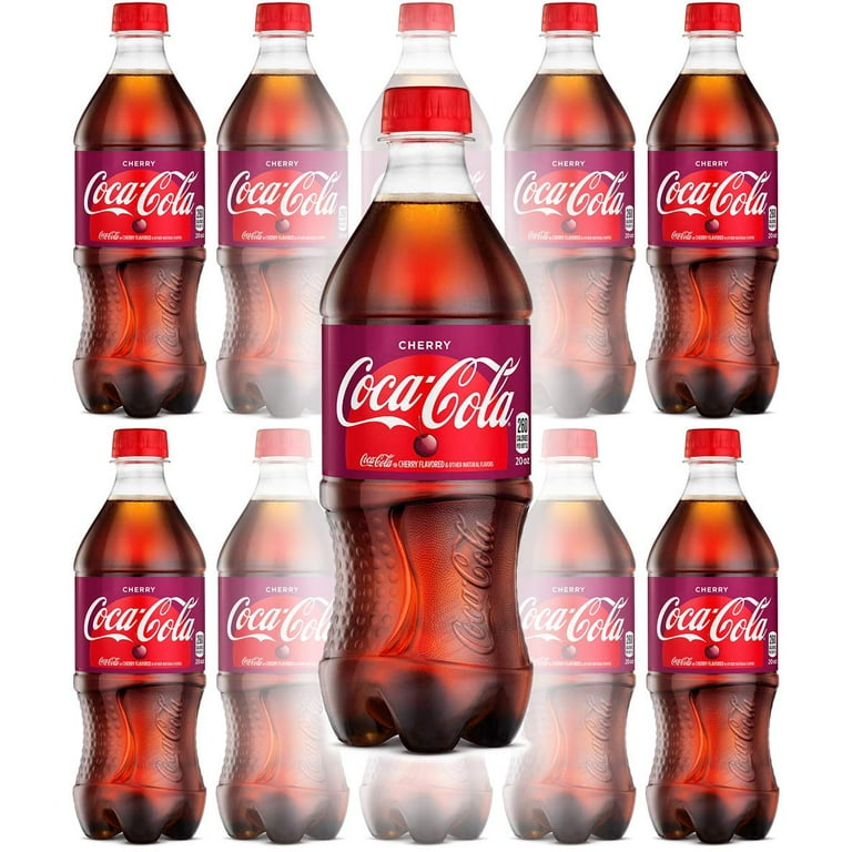 Coca-Cola, Cherry Coke, Pack of 10 20oz Bottles - Ideal Size for 