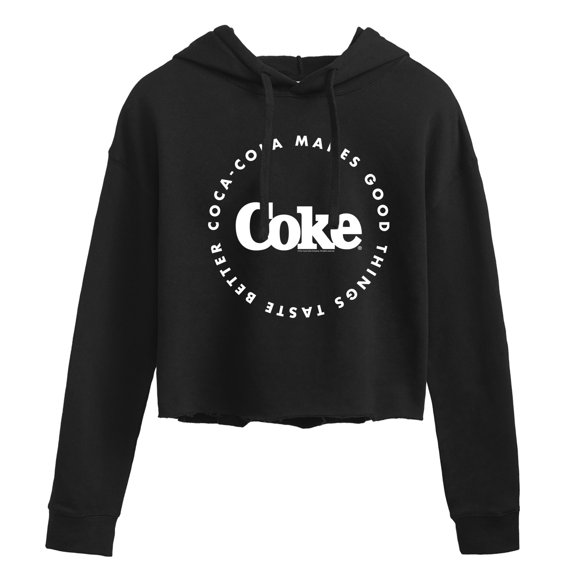 Coca-Cola - Coke Makes Things Taste Better - Juniors Cropped Pullover Hoodie
