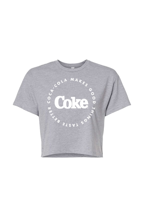 - Coke Makes Things Taste Better - Juniors Cropped Pullover Hoodie