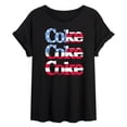 thumbnail image 1 of Coca-Cola - Coke Repeated Distressed Flag Fill - Women's Oversized T-Shirt, 1 of 5