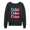 thumbnail image 1 of Coca-Cola - Coke Repeated Distressed Flag Fill - Women's Lightweight French Terry Long Sleeve Shirt, 1 of 5