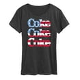 thumbnail image 1 of Coca-Cola - Coke Repeated Distressed Flag Fill - Womens Short Sleeve Graphic T-Shirt, 1 of 5