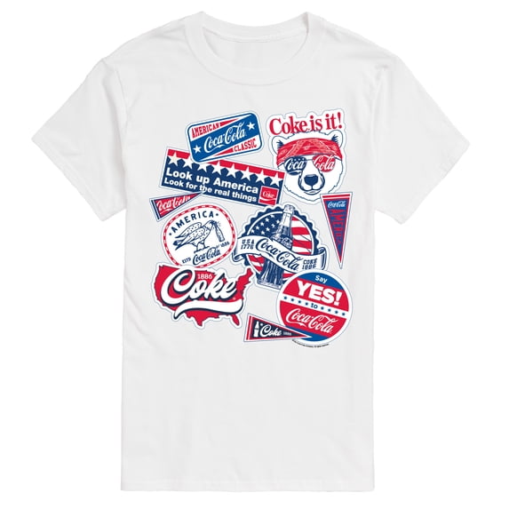 Coca-Cola - Coke USA Stickers - Men's Short Sleeve Graphic T-Shirt