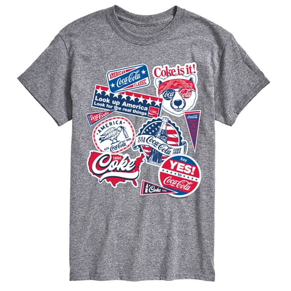 Coca-Cola - Coke USA Stickers - Men's Short Sleeve Graphic T-Shirt