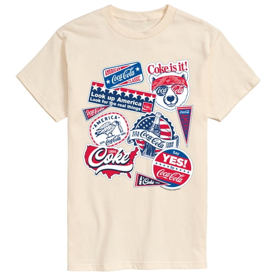 Coca-Cola - Coke USA Stickers - Men's Short Sleeve Graphic T-Shirt