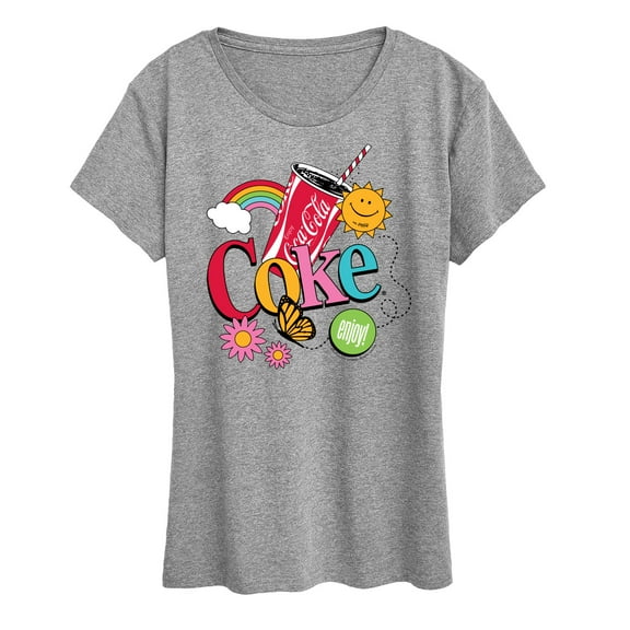 Coca-Cola - Colorful Coke Collage - Ladies Short Sleeve Graphic T-Shirt