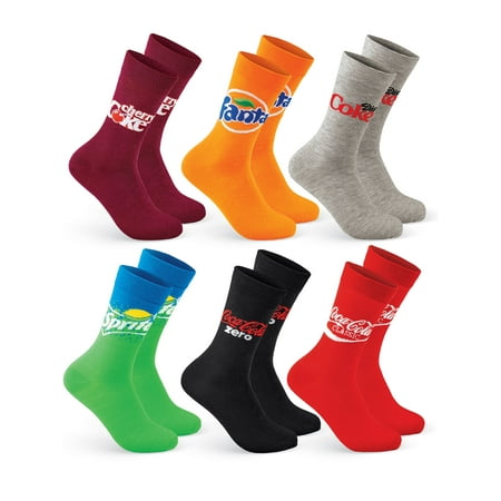 Coca-Cola Crew Socks, Vending Machine Gift Box, 6-Pack, Size 6.5-12