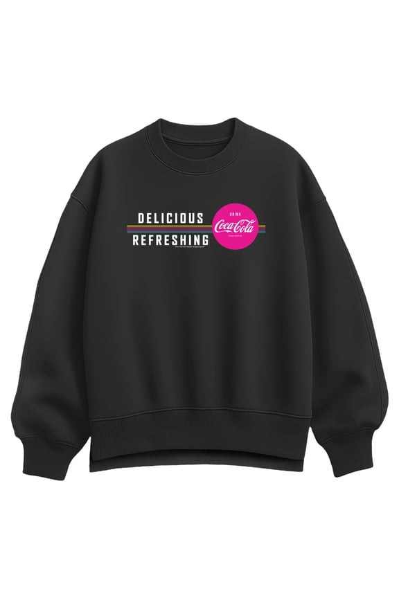 - Delicious Refreshing Coca Cola Oversized Fleece Crew Sweatshirt