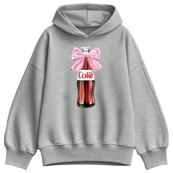 Coca-Cola - Diet Coke Bottle Bow - Ladies Oversized Fleece Hoodie Sweatshirt