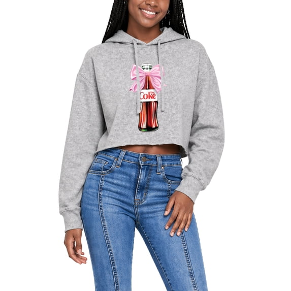 Coca-Cola - Diet Coke Bottle Bow Women's Cropped Graphic Hoodie