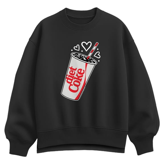 Coca-Cola - Diet Coke Heart Bubbles - Ladies Oversized Fleece Crew Sweatshirt