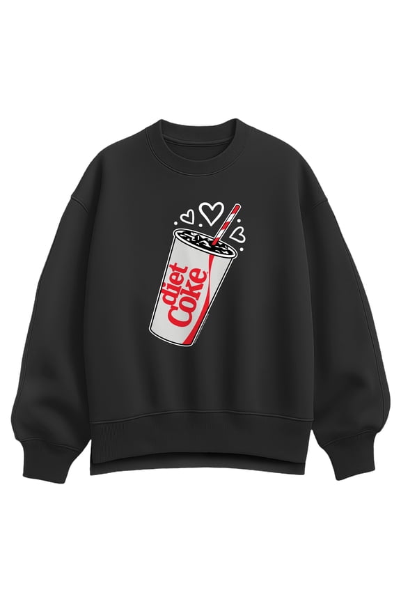 - Diet Coke Heart Bubbles - Women's Oversized Fleece Crew Sweatshirt