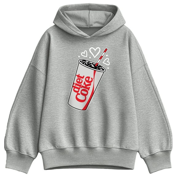 Coca-Cola - Diet Coke Heart Bubbles - Ladies Oversized Fleece Hoodie Sweatshirt