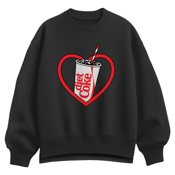 Coca-Cola - Diet Coke Heart - Ladies Oversized Fleece Crew Sweatshirt