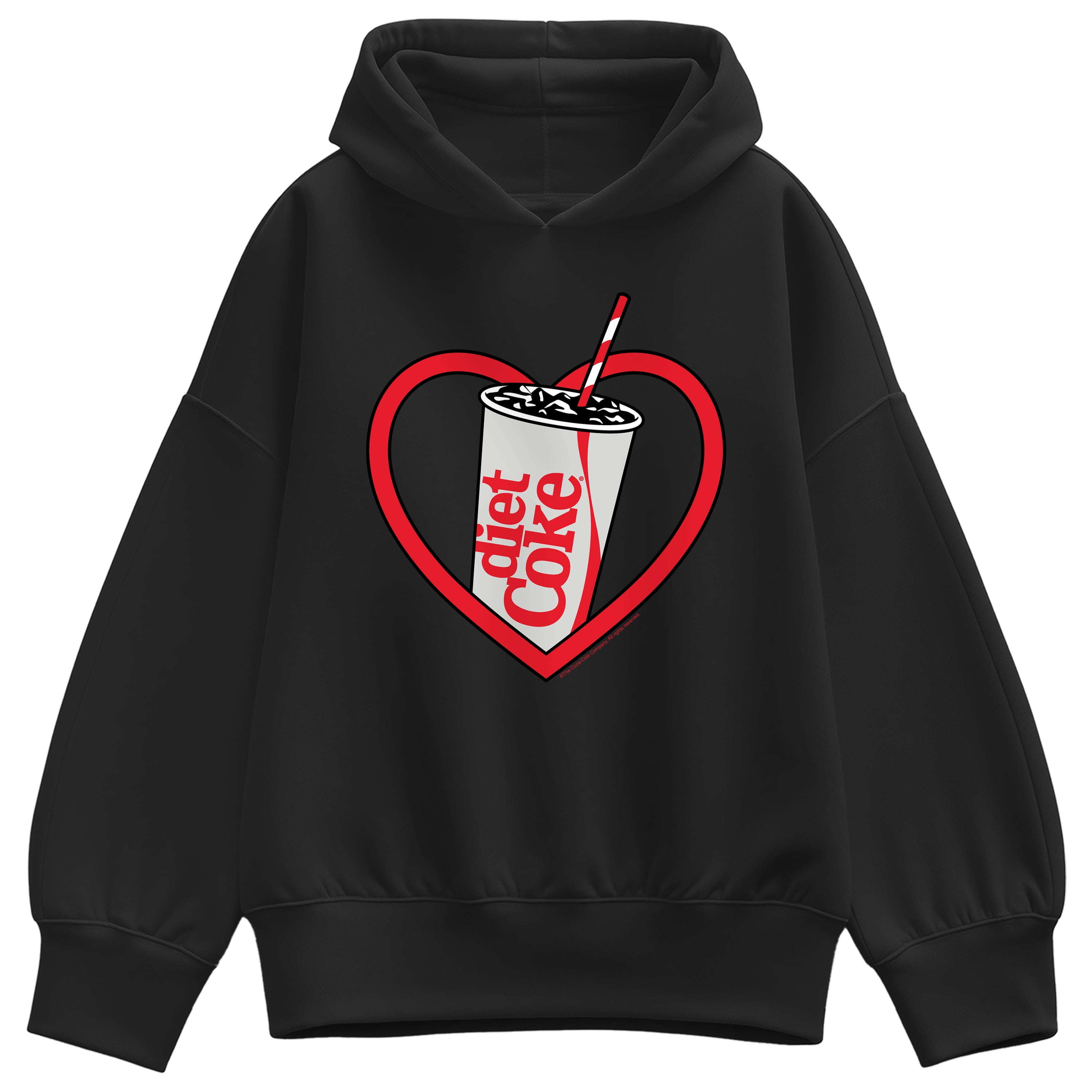 Coca-Cola - Diet Coke Retro Logo - Ladies Oversized Fleece Hoodie Sweatshirt