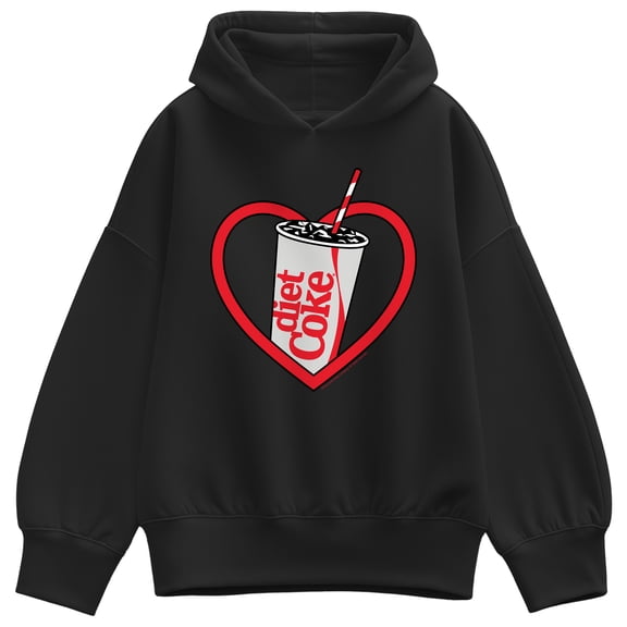 Coca-Cola - Diet Coke Heart - Ladies Oversized Fleece Hoodie Sweatshirt