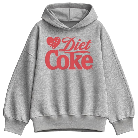 Coca-Cola - Diet Coke Heart - Ladies Oversized Fleece Hoodie Sweatshirt