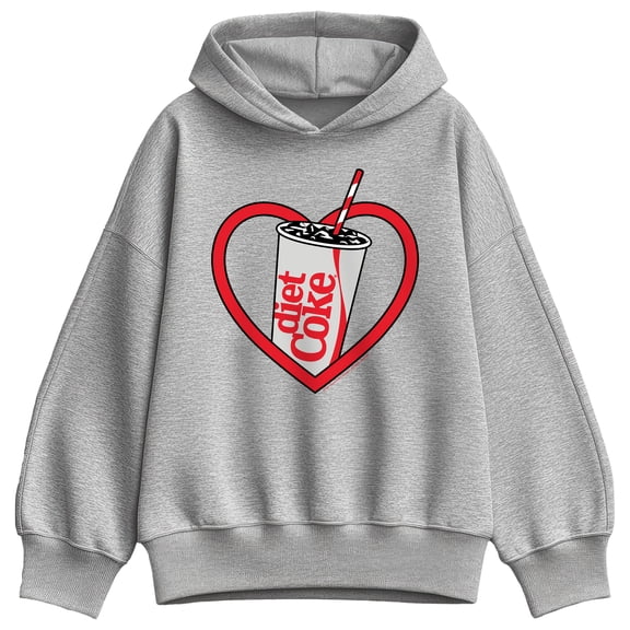 Coca-Cola - Diet Coke Heart - Ladies Oversized Fleece Hoodie Sweatshirt