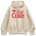 thumbnail image 1 of Coca-Cola - Diet Coke Heart - Ladies Oversized Fleece Hoodie Sweatshirt, 1 of 3