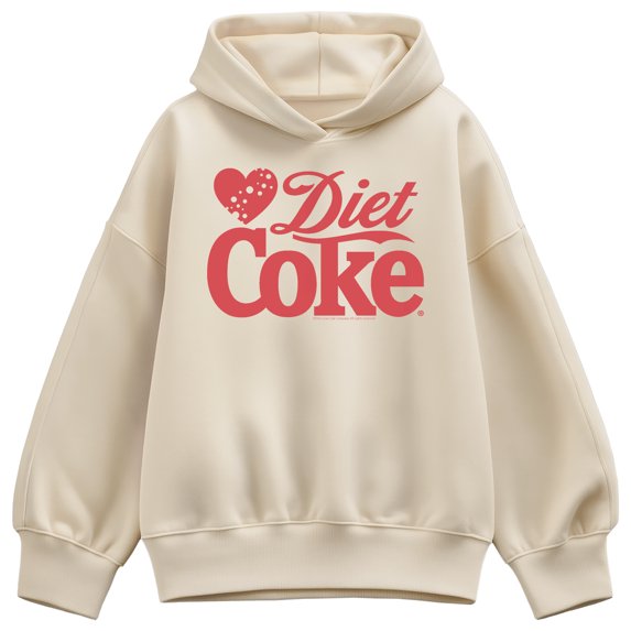 Coca-Cola - Diet Coke Heart - Ladies Oversized Fleece Hoodie Sweatshirt